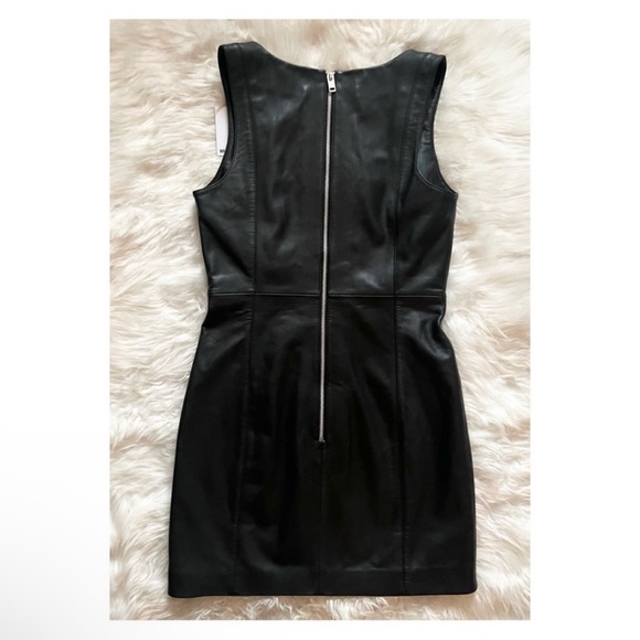 New! WALTER BAKER Corset Leather Mini Dress - Picture 8 of 11
